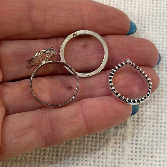 💐5/25 3 ring lot flower simple band stacking set - Picture 3 of 10